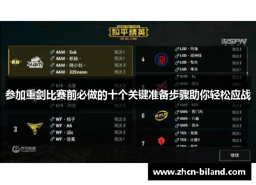 参加重剑比赛前必做的十个关键准备步骤助你轻松应战